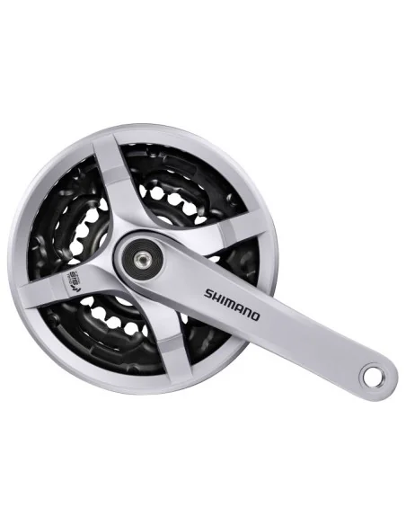 Crankstel 6/7/8 speed Shimano Tourney FC-TY501 met 170mm crankarm 42 x 34 x 24T met kettingscherm - zilver