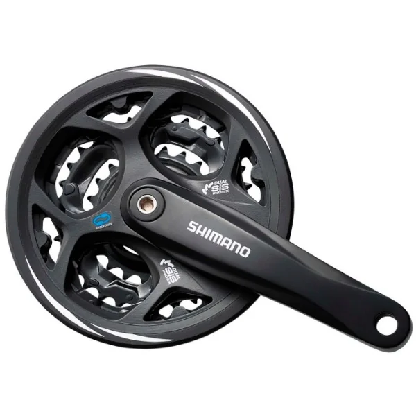 Crankstel 7/8 speed Shimano Altus FC-CM311 48/38/28T met kettingrand - zwart