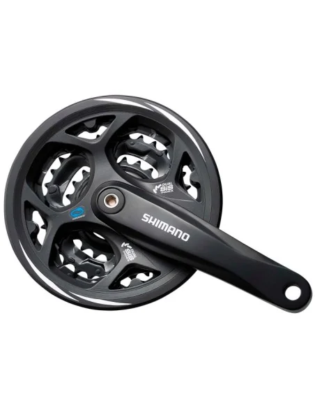 Crankstel 7/8 speed Shimano Altus FC-CM311 48/38/28T met kettingrand - zwart