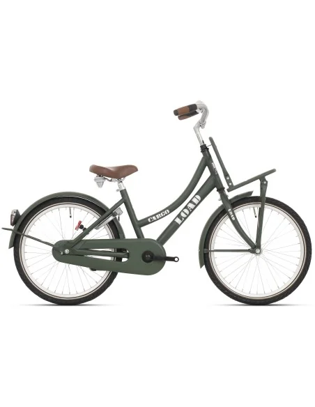 Kinderfiets Bikefun Load 20 inch met remnaaf - Kaki Mat Groen