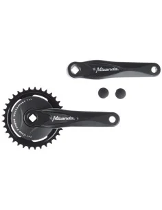 Crankstel 33T Miranda Alfa 1 voor 3/32" ketting - met 9.2 cm zwarte disc - zwart