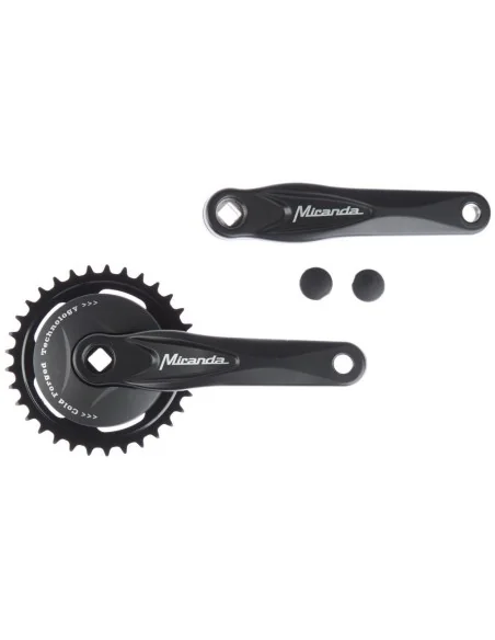 Crankstel 33T Miranda Alfa 1 voor 3/32" ketting - met 9.2 cm zwarte disc - zwart