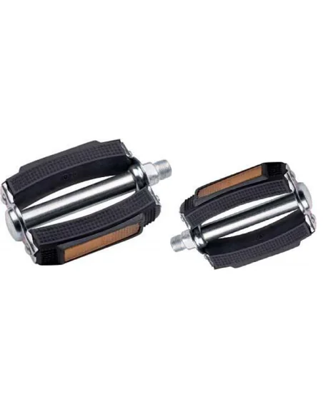 Pedaalset Marwi 677H met reflectoren - zilver/zwart (werkplaatsverpakking)