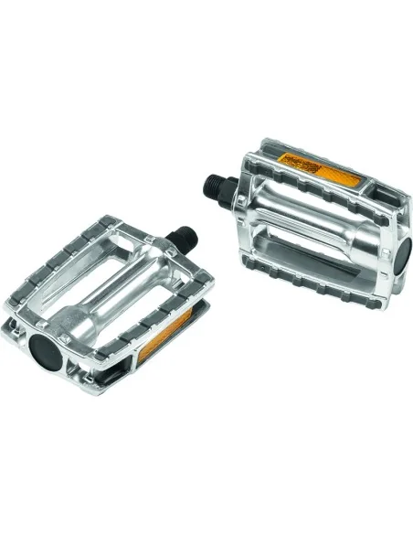 Pedaalset Ergotec 658 9/16" met reflector - zilver/grijs