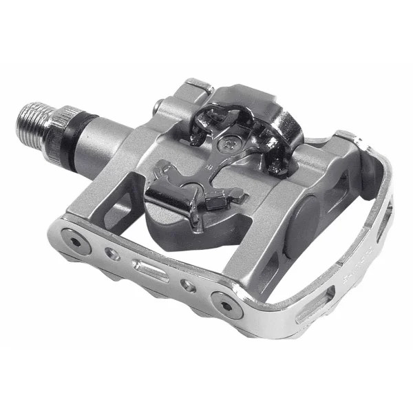 Pedaalset SPD Shimano M324 met plaatje SM-SH56 enkelzijdige binding - zilver