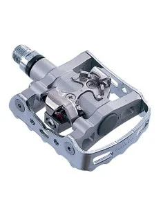 Pedaalset SPD Shimano M324 met plaatje SM-SH56 enkelzijdige binding - zilver