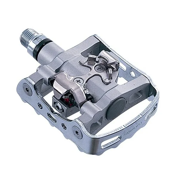 Pedaalset SPD Shimano M324 met plaatje SM-SH56 enkelzijdige binding - zilver