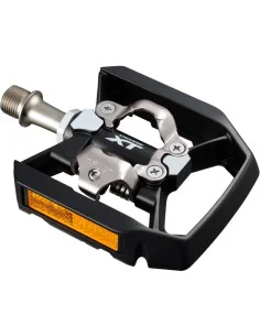 Pedaalset Shimano Deore XT T8000 met platform en enkelzijdige SPD binding - zwart