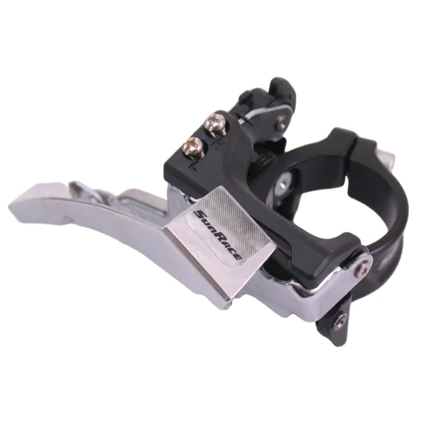 Voorderailleur 3 x 7/8-speed Sunrace FDM300 top swing / dual pull 42T - Zwart/Zilver