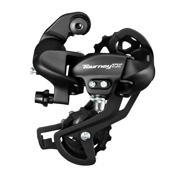 Achterderailleur 7/8-speed Shimano Tourney TX800 met padbevestiging - zwart