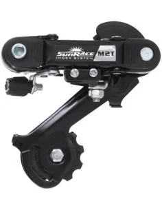 Achterderailleur 6/7-speed Sunrace RDM2Tmet lange kooi - directe montage (oog) - zwart