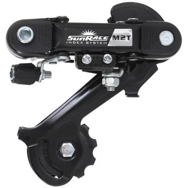 Achterderailleur 6/7-speed Sunrace RDM2Tmet lange kooi - directe montage (oog) - zwart