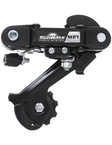 Achterderailleur 6/7-speed Sunrace RDM2Tmet lange kooi - directe montage (oog) - zwart