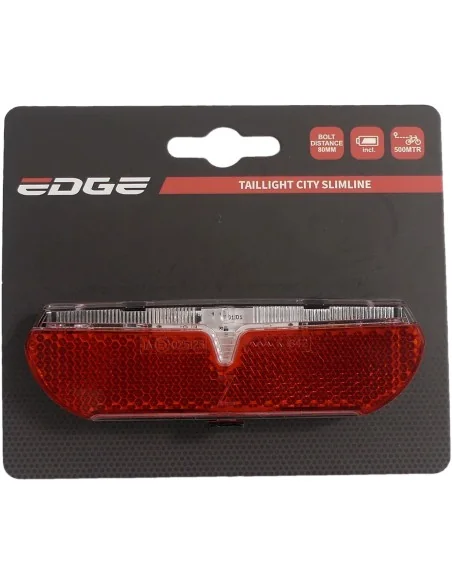 Dragerachterlicht Edge City Slimline - 80mm - incl. batterijen