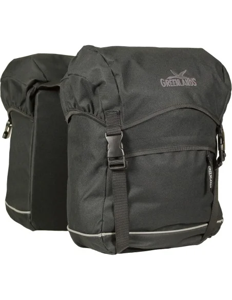 Dubbele fietstas Greenlands 50 liter 32 x 42 x 19 cm (x2) - zwart