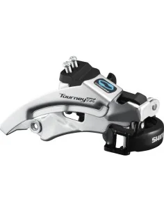 Voorderailleur 7/8-speed Shimano Tourney FD-TX800 top swing - lage klem - 42-48T - Zwart/Zilver