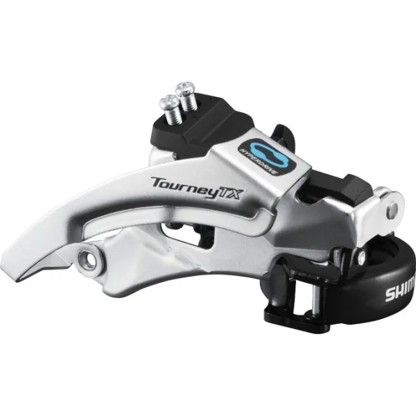 Voorderailleur 7/8-speed Shimano Tourney FD-TX800 top swing - lage klem - 42-48T - Zwart/Zilver
