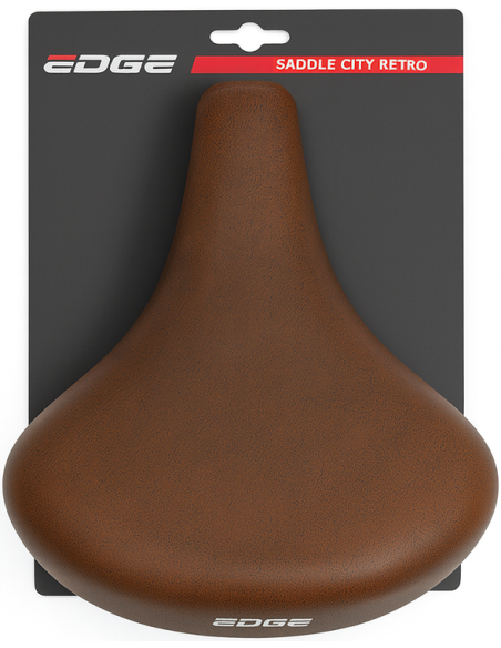 Fietszadel Edge City Retro - donkerbruin (op kaart)