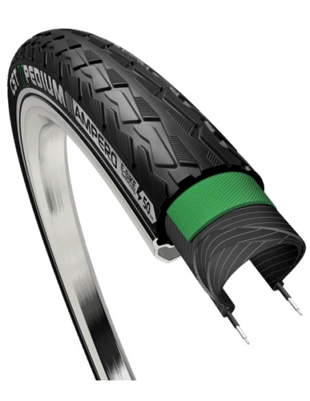 Buitenband CST Xpedium Ampero C1880 28 x 1.40"/ 37-622 voor e-bikes - zwart met reflectie