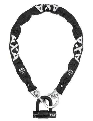 Kettingslot met hangslot Axa Loop ART2 - 110 met polyester hoes - zwart