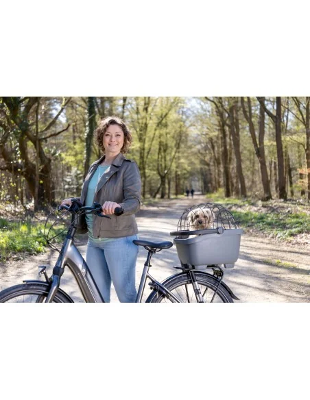 Gerecyclede (honden)fietsmand New Looxs Clipper Racktime - 28 liter 49 x 37 x 29 cm - anthraciet