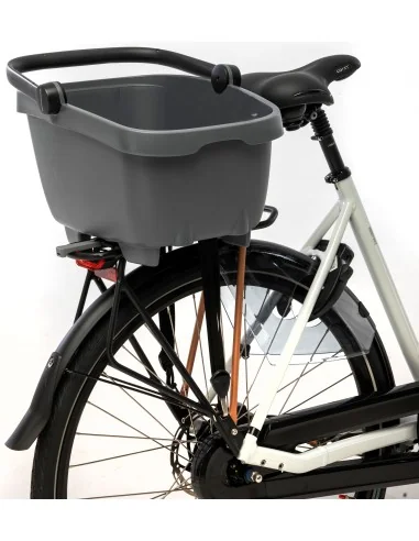 Gerecyclede (honden)fietsmand New Looxs Clipper MIK 28 liter - 49 x 37 x 29 cm - anthraciet