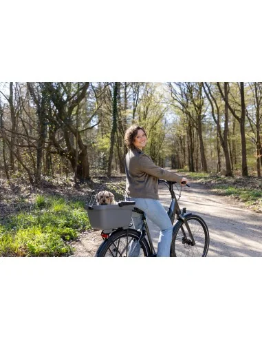 Gerecyclede (honden)fietsmand New Looxs Clipper MIK 28 liter - 49 x 37 x 29 cm - anthraciet
