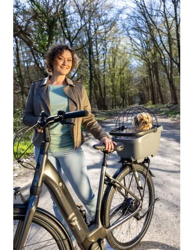 Gerecyclede (honden)fietsmand New Looxs Clipper MIK 28 liter - 49 x 37 x 29 cm - anthraciet