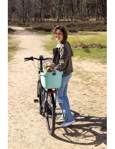 Gerecyclede (honden)fietsmand New Looxs Clipper 28 liter - 49 x 37 x 29 cm - groen