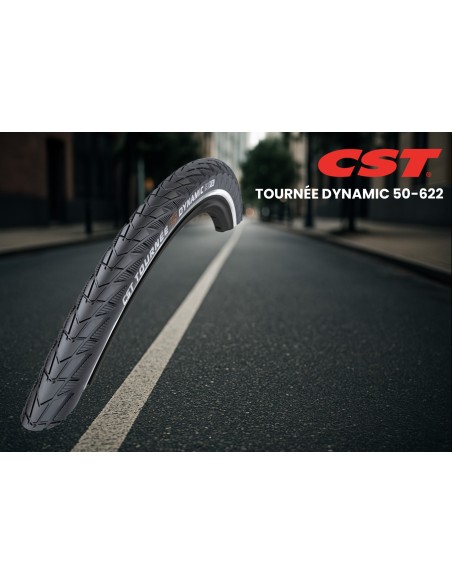 Buitenband CST Tournée Dynamic 28 x 2.00" / 50-622 mm - zwart met reflectie