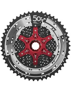 Cassette 12 speed Sunrace CSMZ90 11-50T - zwart met rode spider