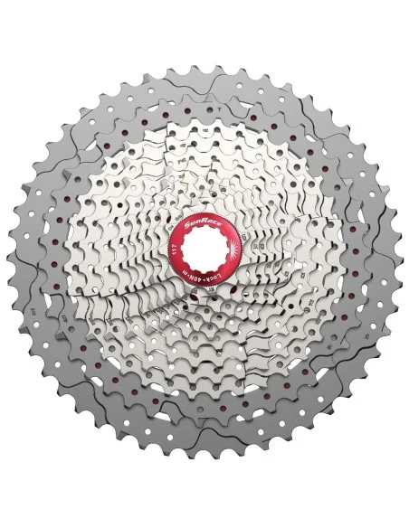 Cassette 12 speed Sunrace CSMZ90 11-50T - zilver met rode spider