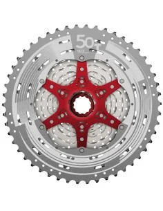 Cassette 12 speed Sunrace CSMZ90 11-50T - zilver met rode spider 2
