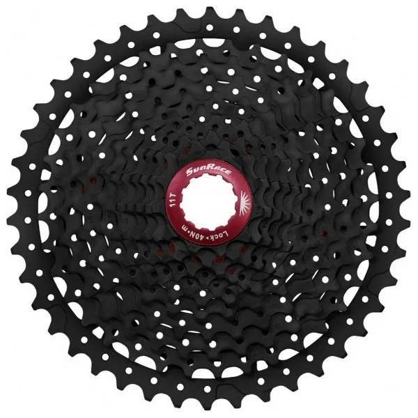 Cassette 11 speed Sunaace CSMX8 11-42T - zwart / rood