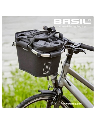 Fietsmand Basil Classic Carry All Front 15 liter 28 x 37 x 25 cm - zwart