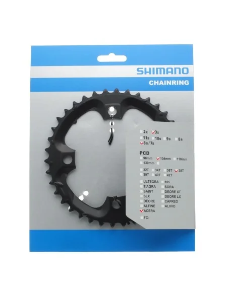 Kettingblad 38T Shimano Acera FC-M361 - zwart