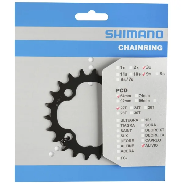 Kettingblad 22T Shimano Deore FC-M590 - zwart
