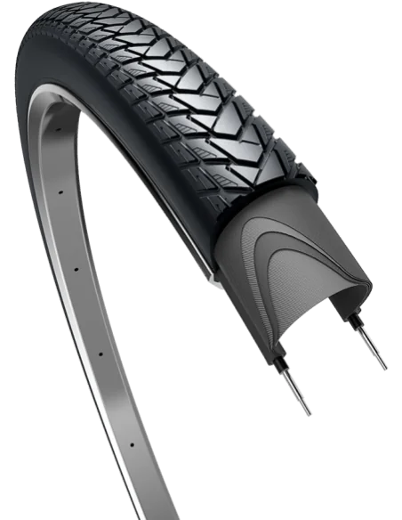 Buitenband Edge Traveller Basic 28 x 1.60" / 42-622 - zwart met reflectie