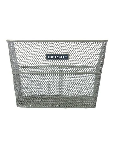 Fietsmand Basil Cento FM Flower met vaste montage 38 x 24 x 11cm - olijfgroen