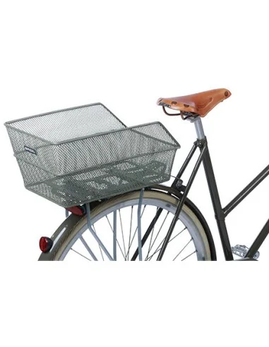 Fietsmand Basil Cento FM Flower met vaste montage 38 x 24 x 11cm - olijfgroen