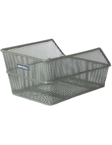 Fietsmand Basil Cento S FM Flower met vaste montage 31 x 21 x 9 cm - olijfgroen