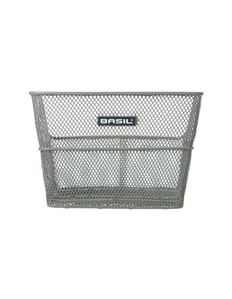 Fietsmand Basil Cento S FM Flower met vaste montage 31 x 21 x 9 cm - olijfgroen