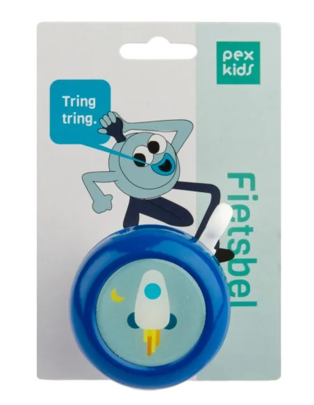 Fietsbel PexKids Rocket - blauw/wit