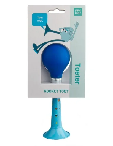 Fietstoeter recht PexKids Rocket - blauw met blauwe bol