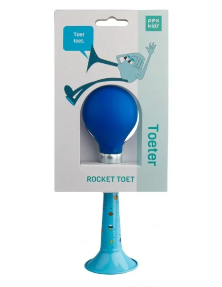 Fietstoeter recht PexKids Rocket - blauw met blauwe bol