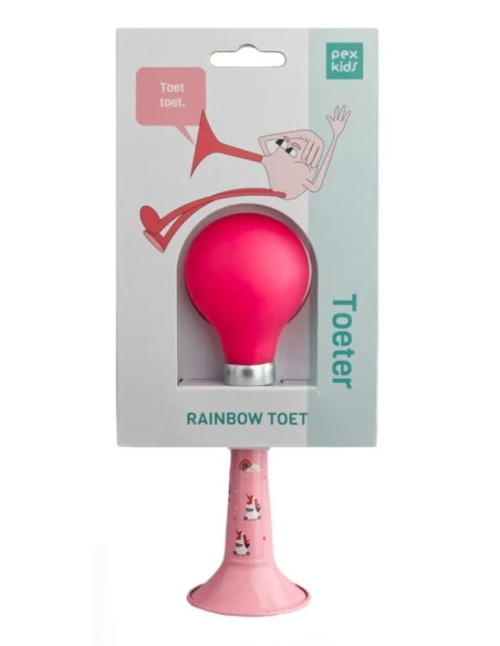 Fietstoeter recht PexKids Hartjes - wit met roze bol
