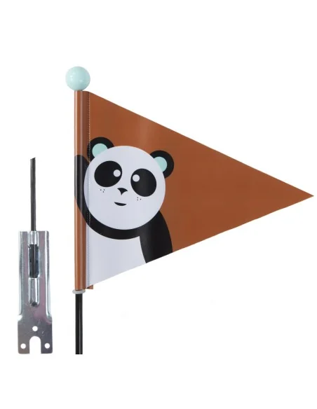 Veiligheidsvlag PexKids Panda - bruin met panda print