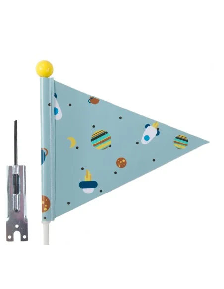 Veiligheidsvlag PexKids Rocket - blauw met raket print