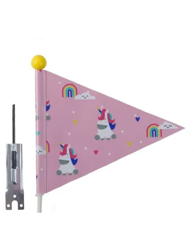 Veiligheidsvlag Pexkids Unicorn - roze met unicorn print