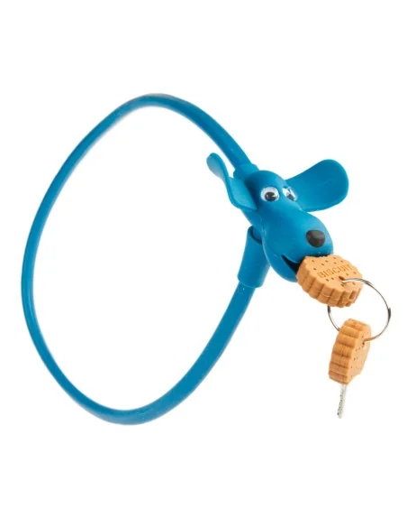 Siliconen fietsslot PexKids Flappie de waakhond 10 x 58 cm - blauw